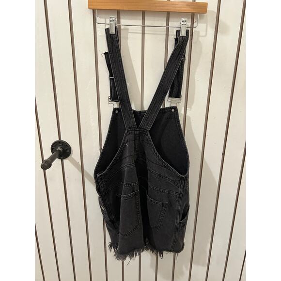 Free People Skirt Denim Overalls Sz 6 - Picture 7 of 8